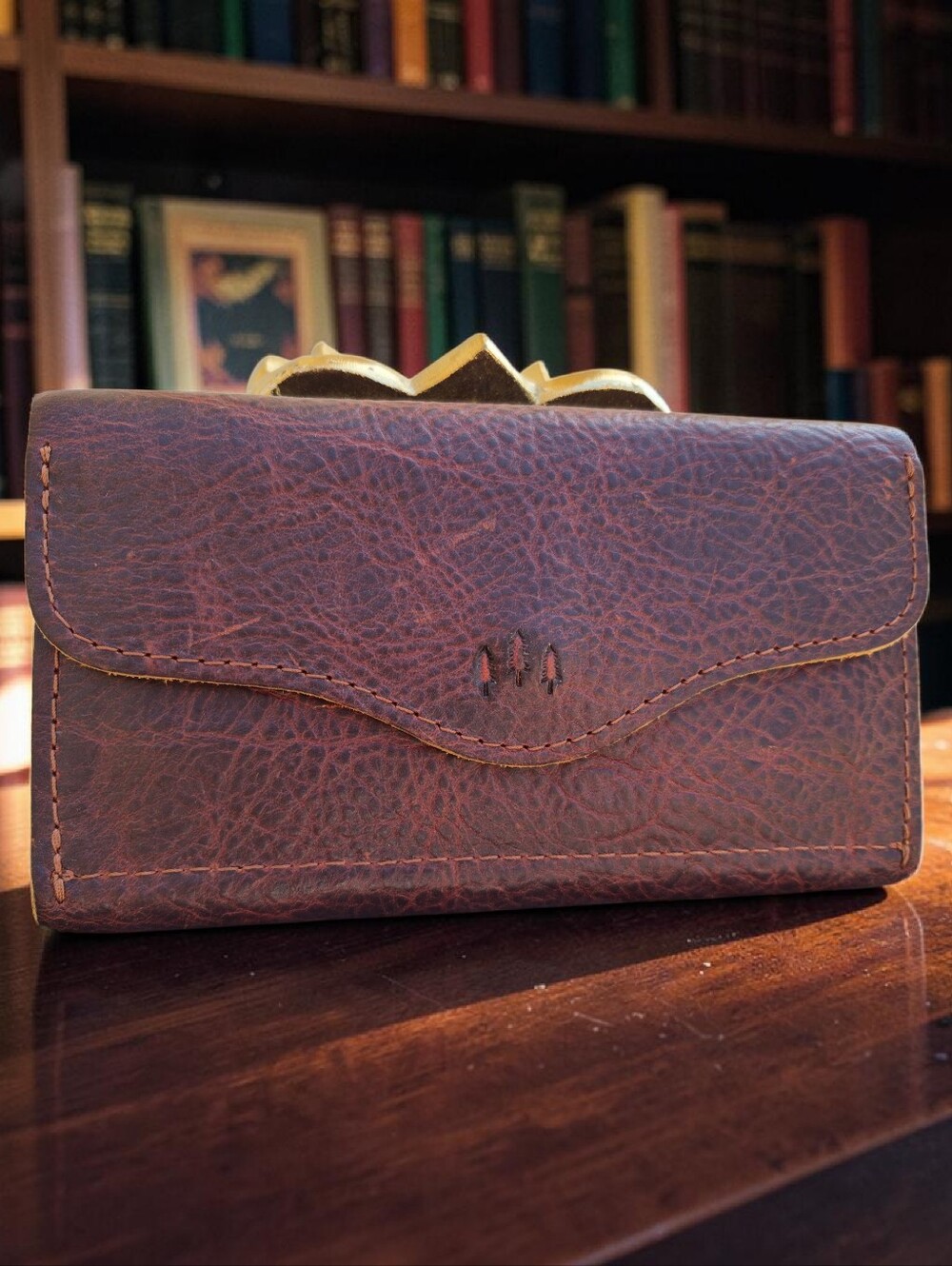 Buffalo Leather Hand-Stamped Artisan Wallet